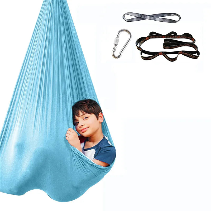 High Elasticity Children's Hammock Children's Sensory Therapy Swing Indoor and Outdoor Swing Hanging Chair Aerial Yoga Hammock