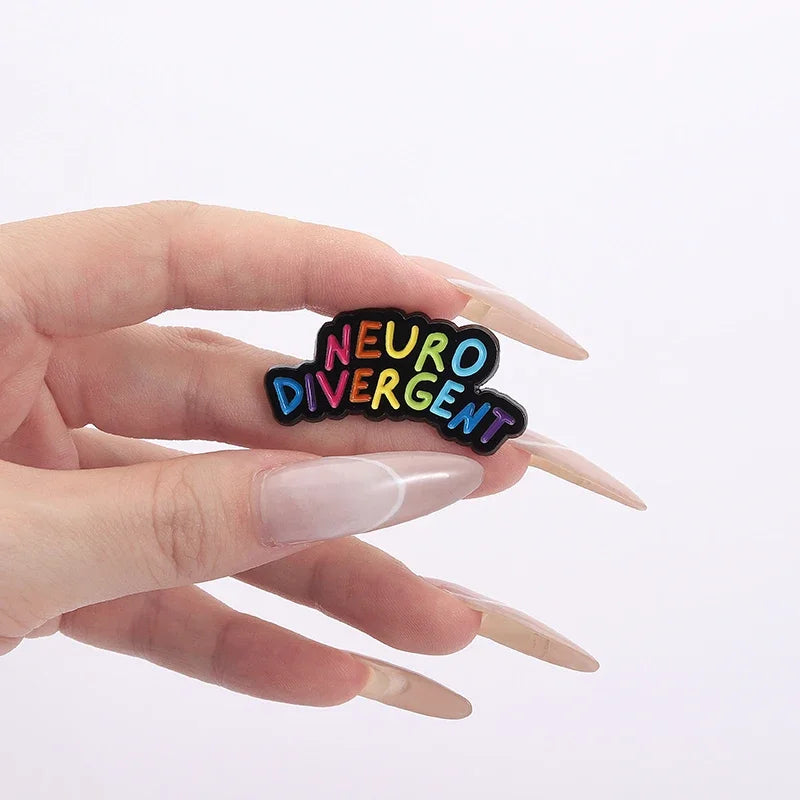 Neuro Divergent  Autism Enamel Pins Mental Health Awareness Brooches Clothes Lapel Badges Colorful Jewelry Gift Accessories