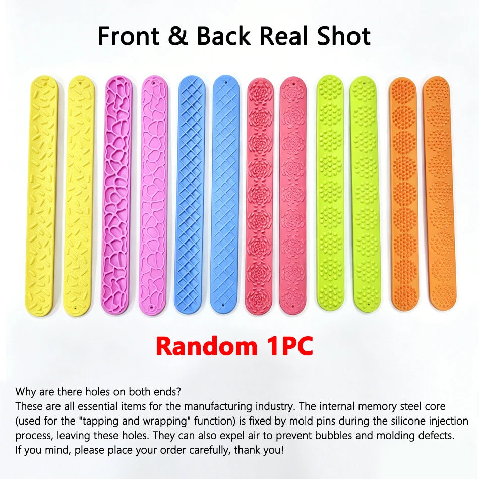 Silicone Slap Bracelets Textured Sensory Wristband Toys For Anxiety Relief Autism ADHD Calming Sensory Fidget Toys Special Needs