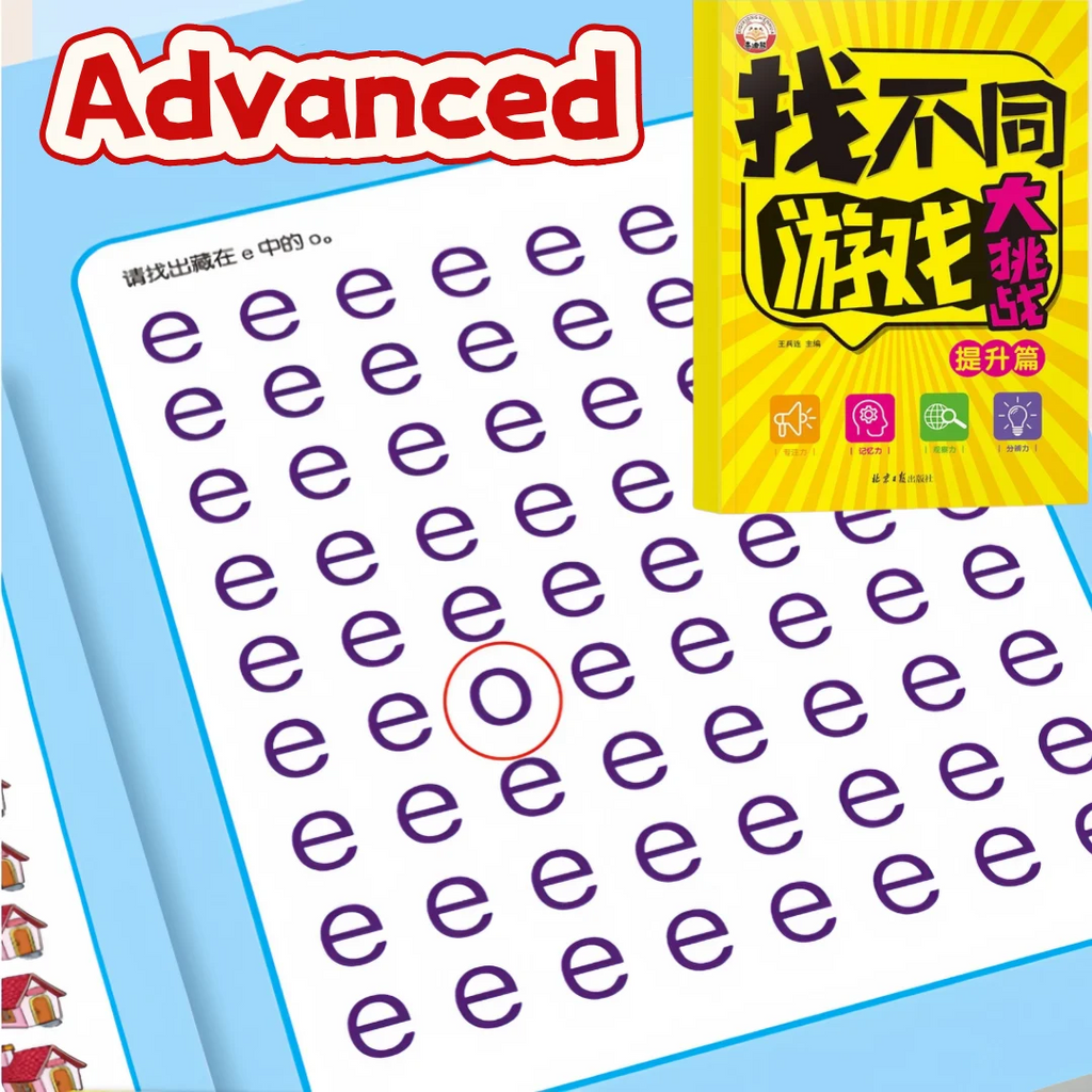 Find Differences Card Game Reusable Cartoon Educational Puzzle for Kids Three Difficulty Levels for Focus and Attention Training