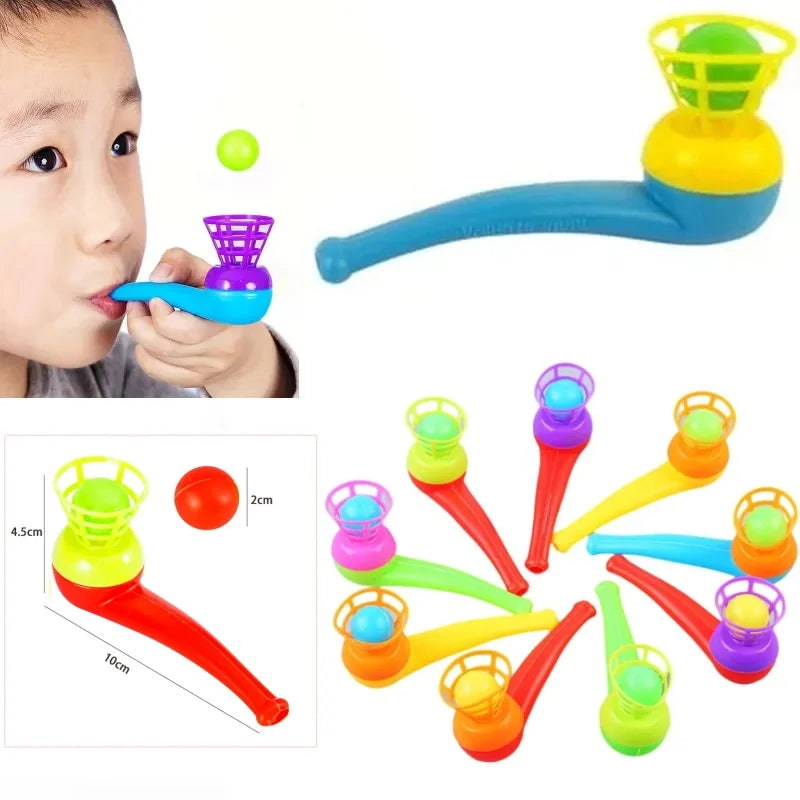5/20PCS Children's Hanging Blowpipe Blowball Game Sensory Balance Training Floating Blowball Magic Parent Child Game
