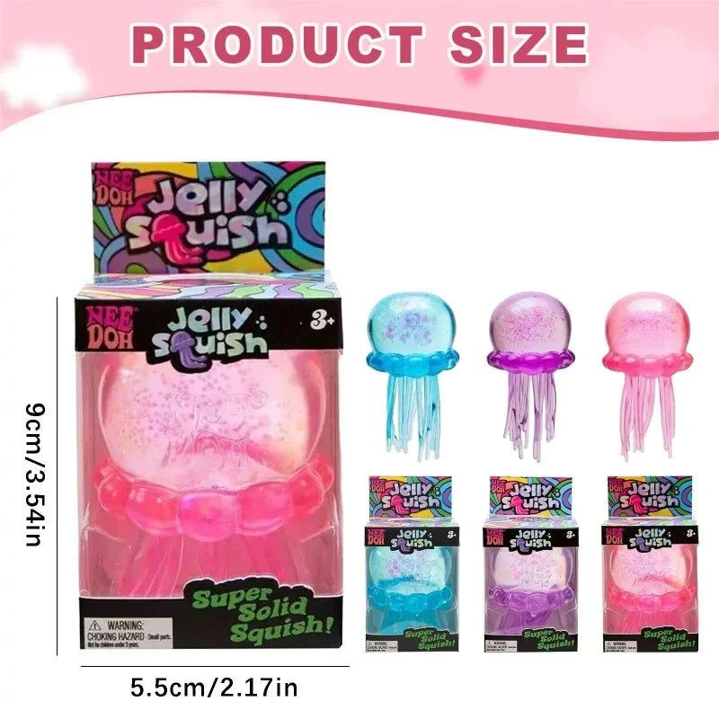 Needoh Jellyfish Squishy Blind Box Random Color Soft Stress Relief Toy Cute Relaxing Squeeze Sensory Toy