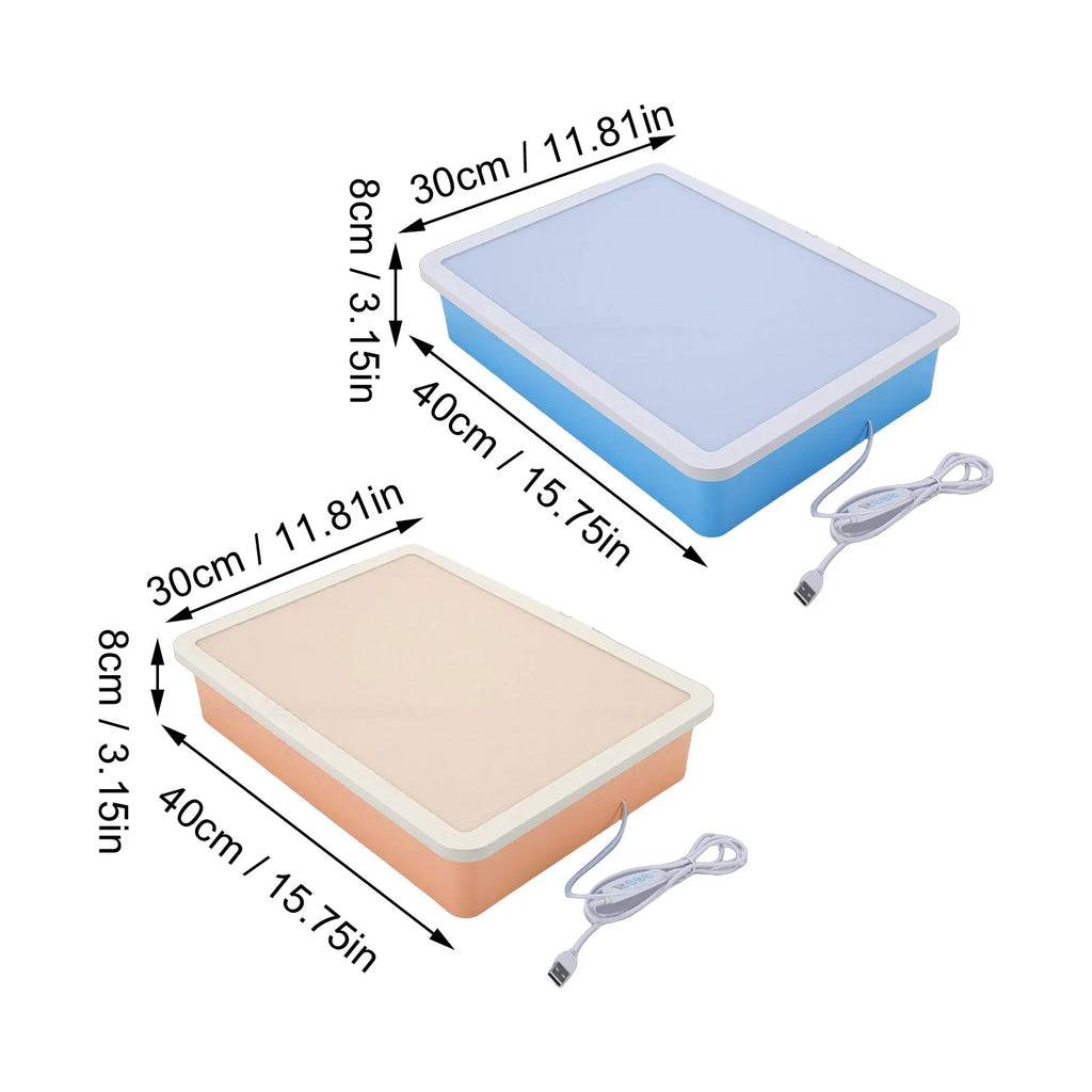 USB Sand Painting Light Box 3 Colors 10 Brightness Levels Portable LED Sensory Light Table for Kids Adults Classroom Meditation
