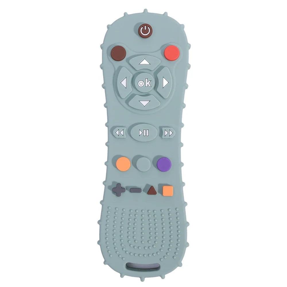 Novelty Silicone Simulation TV Remote Control Shape Soothing Toy Baby Food Grade Teaser Stick Children's Sensory Education Toys