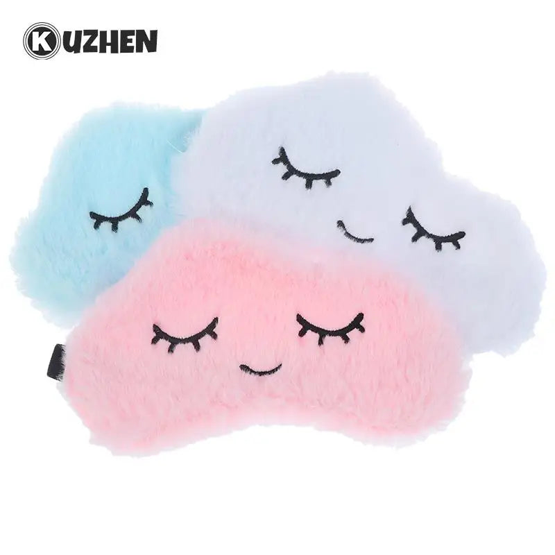 Cute Eye Mask Plush Eye Cover Sleeping Mask Kids Sleeping Mask Eyepatch Cartoon Travel Rest Eye Band Blindfold Sleep Aid Eyemask