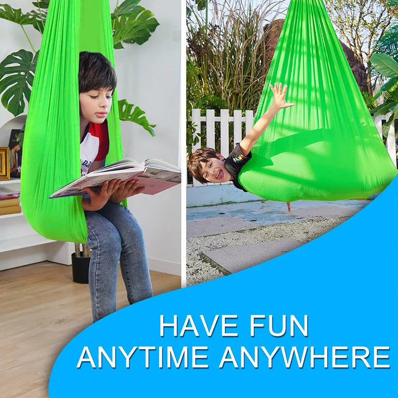 High Elasticity Children's Hammock Children's Sensory Therapy Swing Indoor and Outdoor Swing Hanging Chair Aerial Yoga Hammock