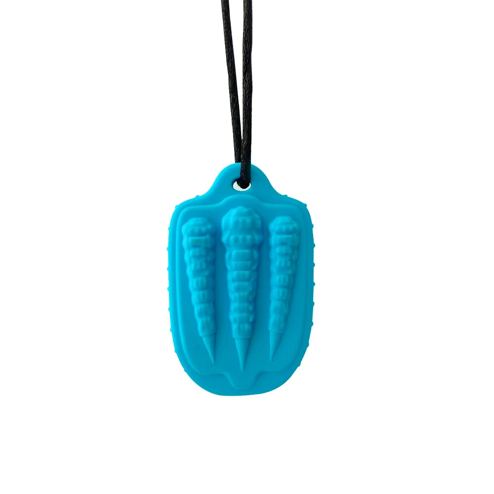 1/7pcs Kids Dragon shape Claw Sensory Chew Necklaces  Toy, Soft Silicone Textured Worry Stone Pendant for Stress Relief