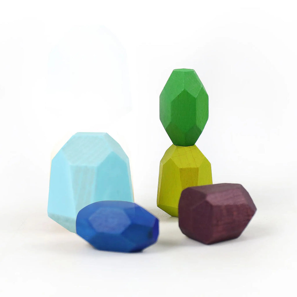 Wooden Sorting Stacking Rocks Stones Sensory Toddler Toys Learning Montessori Toys Building Blocks Game for Kids Birthday Gifts