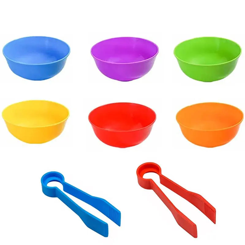 Counting Bears Matching Games Color Sorting Bowls Tweezers Preschool Learning Education Gift Toys for Kids Girls Boys