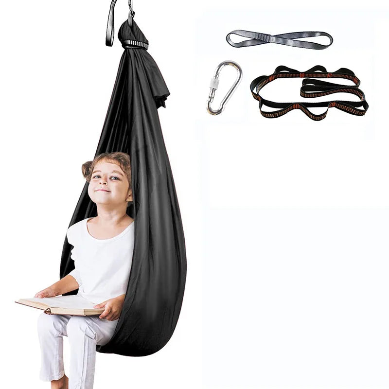High Elasticity Children's Hammock Children's Sensory Therapy Swing Indoor and Outdoor Swing Hanging Chair Aerial Yoga Hammock