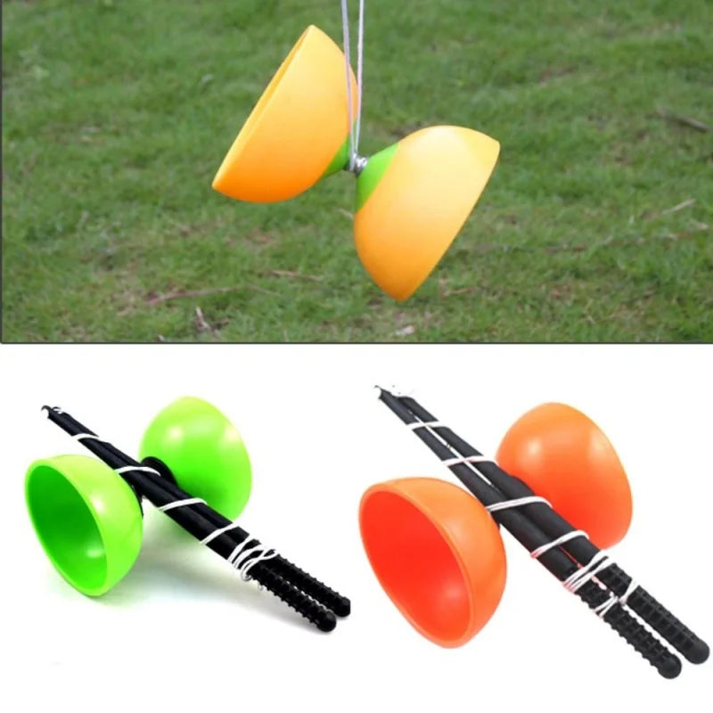 Leather Chinese Diabolo Yo-Yo Sensory Training Equipment Bowl Shape Thicken Soft Outdoor Toy for Skill Development