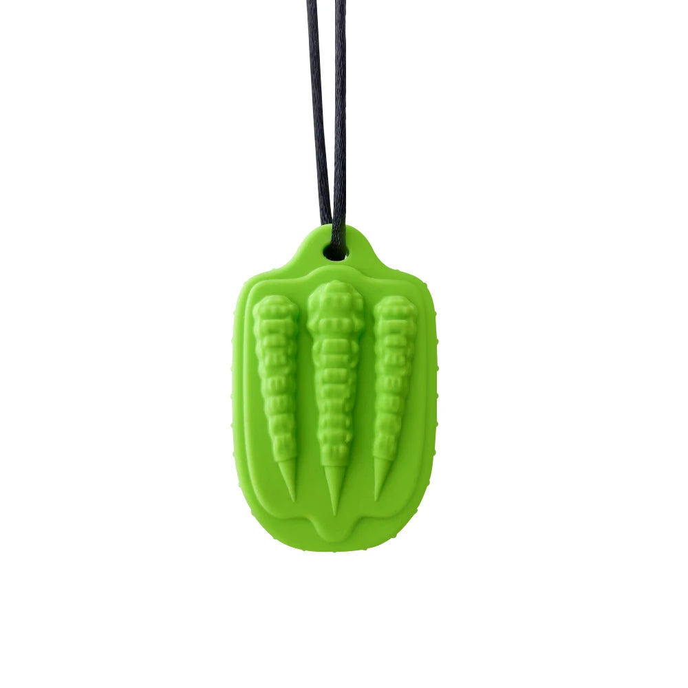 1/7pcs Kids Dragon shape Claw Sensory Chew Necklaces  Toy, Soft Silicone Textured Worry Stone Pendant for Stress Relief