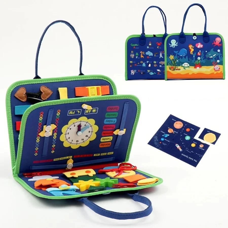 Montessori Toys Busy Board Sensory Activity Developing Board for Motor Skills Learning Board for Toddlers