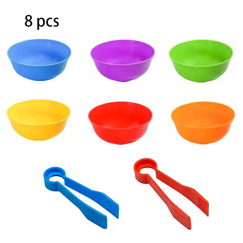 Counting Bears Matching Games Color Sorting Bowls Tweezers Preschool Learning Education Gift Toys for Kids Girls Boys