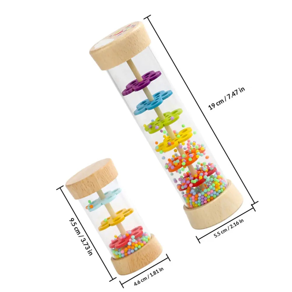 2Pcs Rain Sound Tubes Natural Wooden Early Musical Instrument Rain Sound Simulator Shaker Noise Tube for Kids