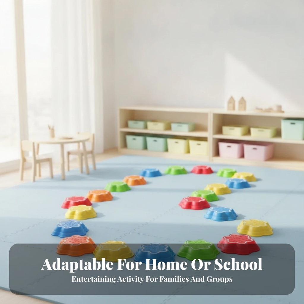 Snowflake Stepping Stone Toy Indoor Sound and Light Stepping Toy Balance Game Non-Slip Play Equipment Easy to Store for Children