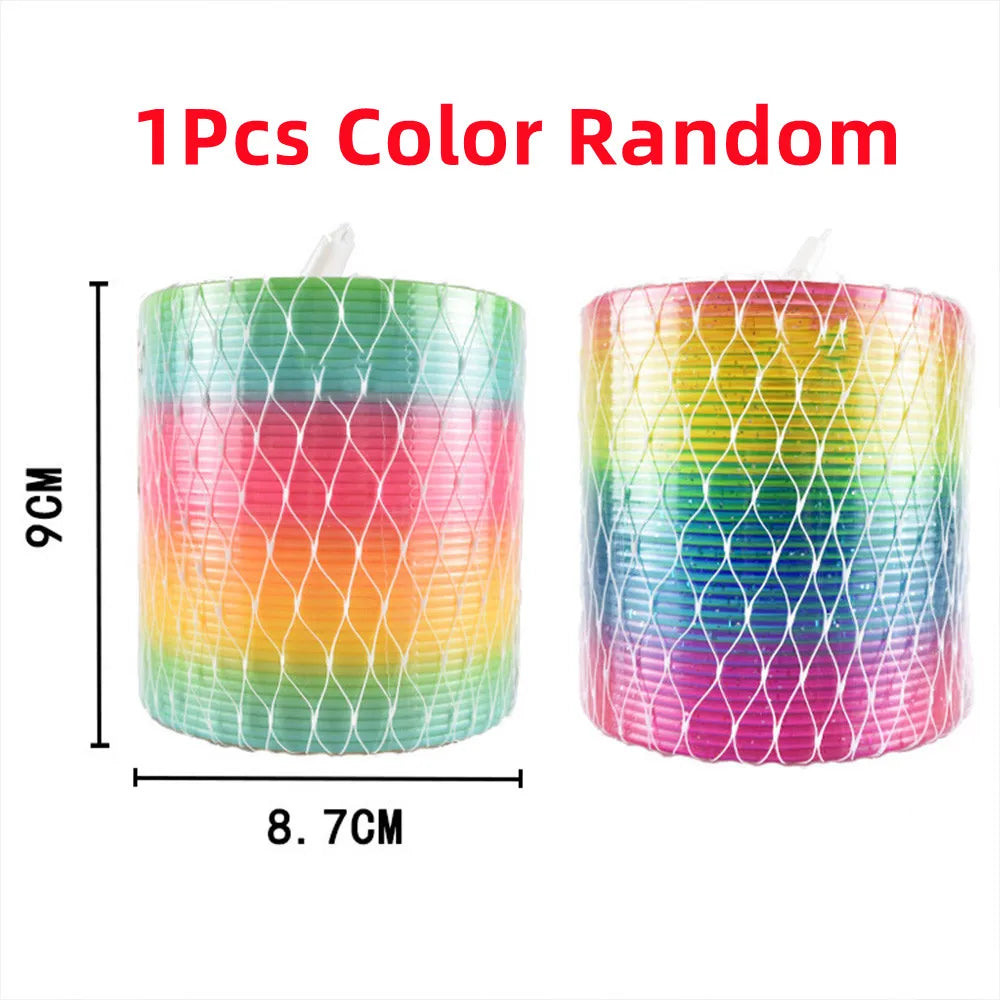 Color Magic Bounce Toys Board Games for Children Anti-stress Magic Ring Spring Rainbow Board Game Kids Creative Funny Gifts