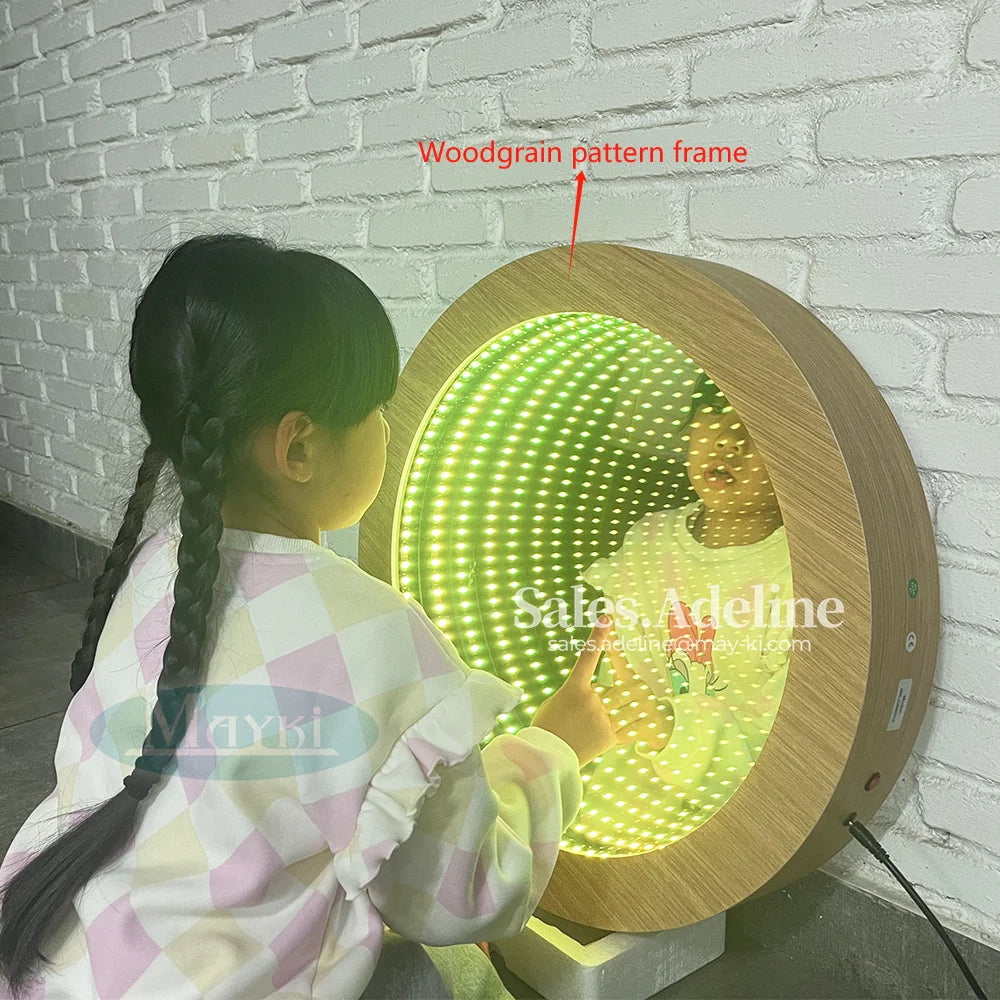 Sensory Room Infinity Mirror Round Tunnel Lamp 23 Inch LED Mood Light Sensory and Special Needs Toy
