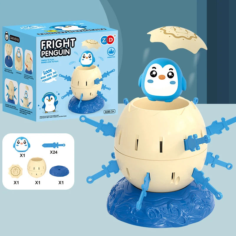 Mini Penguin Novelty Educational Toy for Kids - Interactive Parent-Child Game - Holiday Party Favor - Frog Pirate Bucket Theme