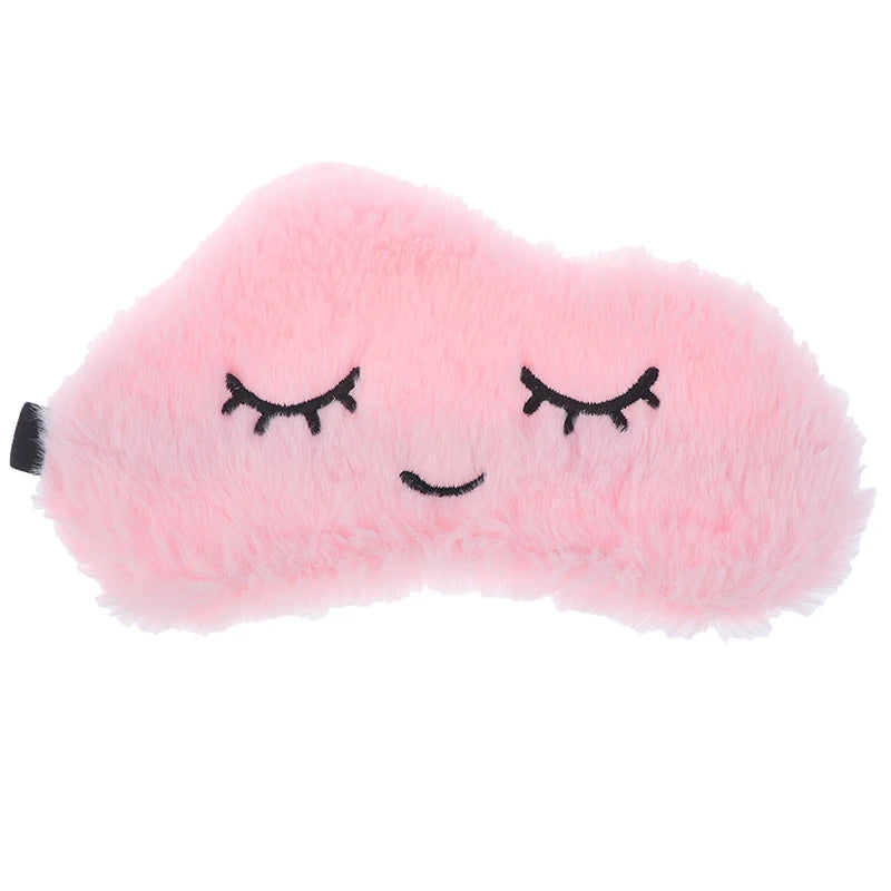 Cute Eye Mask Plush Eye Cover Sleeping Mask Kids Sleeping Mask Eyepatch Cartoon Travel Rest Eye Band Blindfold Sleep Aid Eyemask