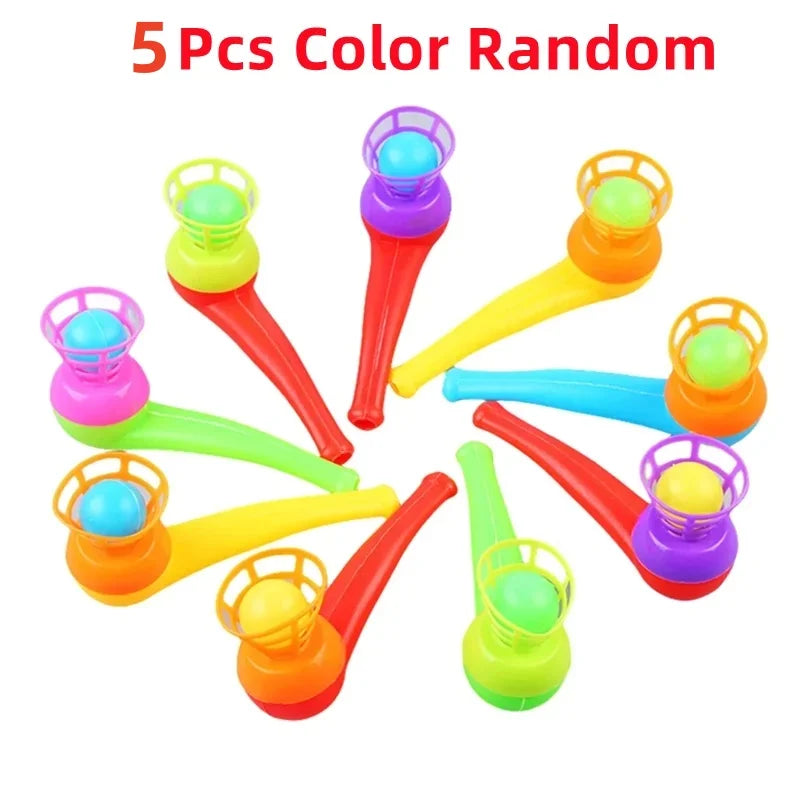 5/20PCS Children's Hanging Blowpipe Blowball Game Sensory Balance Training Floating Blowball Magic Parent Child Game