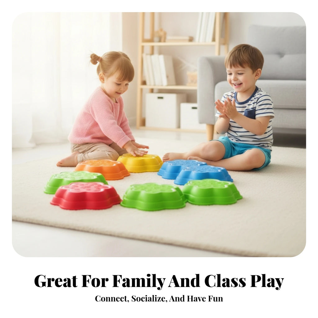 Snowflake Stepping Stone Toy Indoor Sound and Light Stepping Toy Balance Game Non-Slip Play Equipment Easy to Store for Children