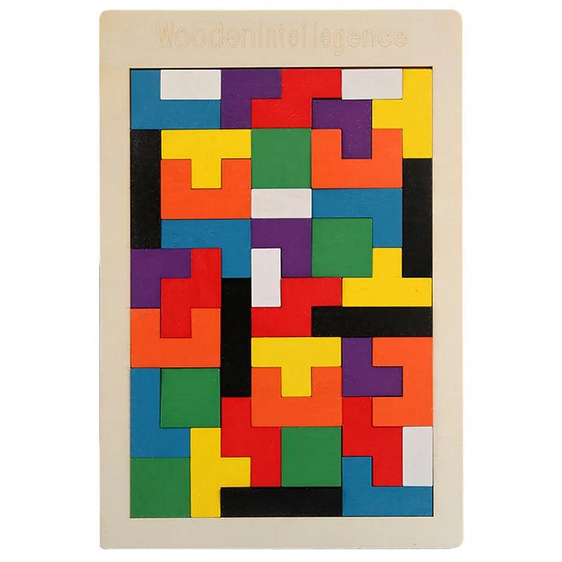 Colorful wooden puzzle toys Tangram Montessori materials children's puzzle toys Building blocks Children's learning toys