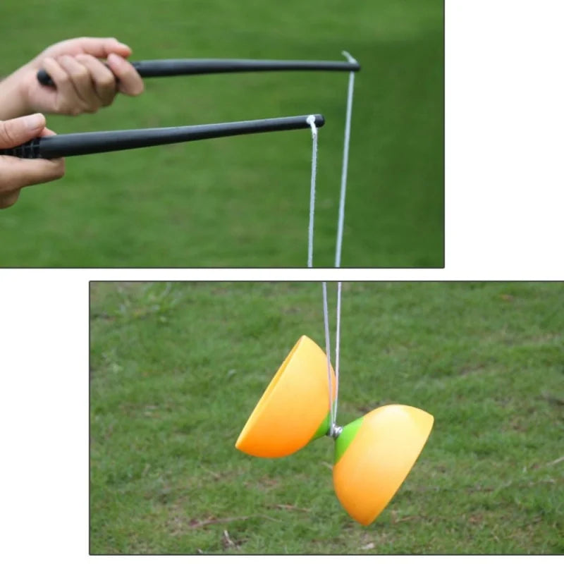Leather Chinese Diabolo Yo-Yo Sensory Training Equipment Bowl Shape Thicken Soft Outdoor Toy for Skill Development