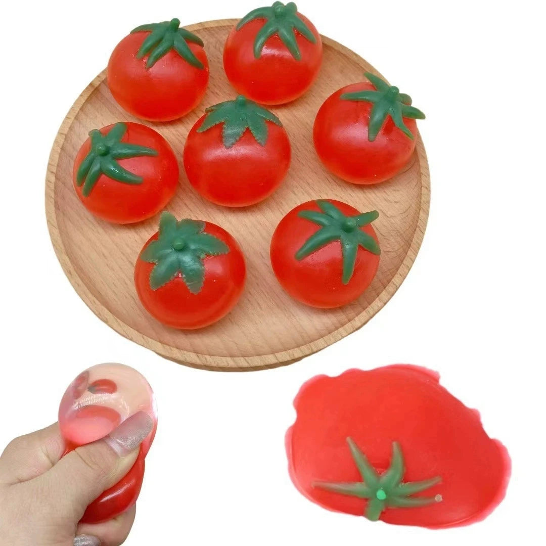 Soft Squishy Simulated Tomatoes Squeeze Toys Water Ballon Sensory Fidget Toys for Adults Water Fights On the Beach Squeeze Toys
