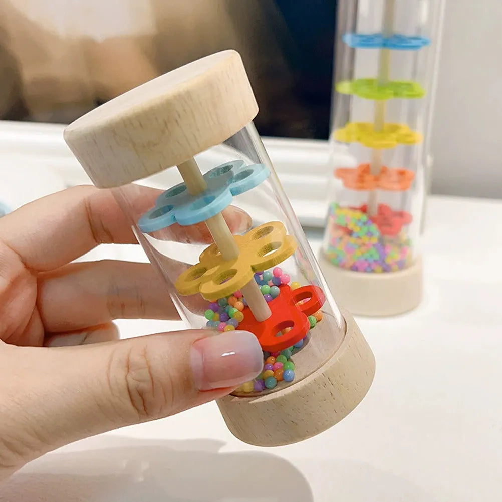 2Pcs Rain Sound Tubes Natural Wooden Early Musical Instrument Rain Sound Simulator Shaker Noise Tube for Kids