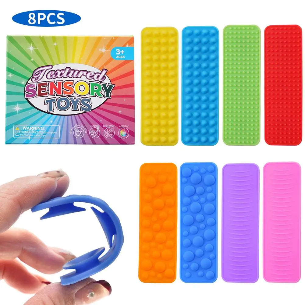 Fidget Toys Sensory Stone 8 Pack Textured Worry Stone Social Emotional Feelings Toys For Special Needs Fidget Stress Toys