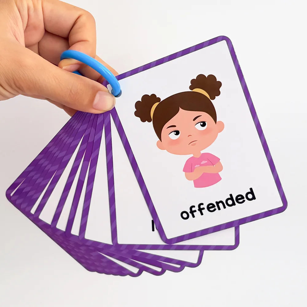Emotions Flash Cards for Kids 15 Cards 28 Emotions Preschool Educational Flashcards Toddler Feelings Cognition English Cards