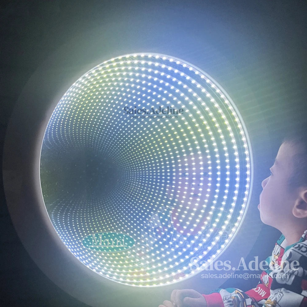 Sensory Room Infinity Mirror Round Tunnel Lamp 23 Inch LED Mood Light Sensory and Special Needs Toy