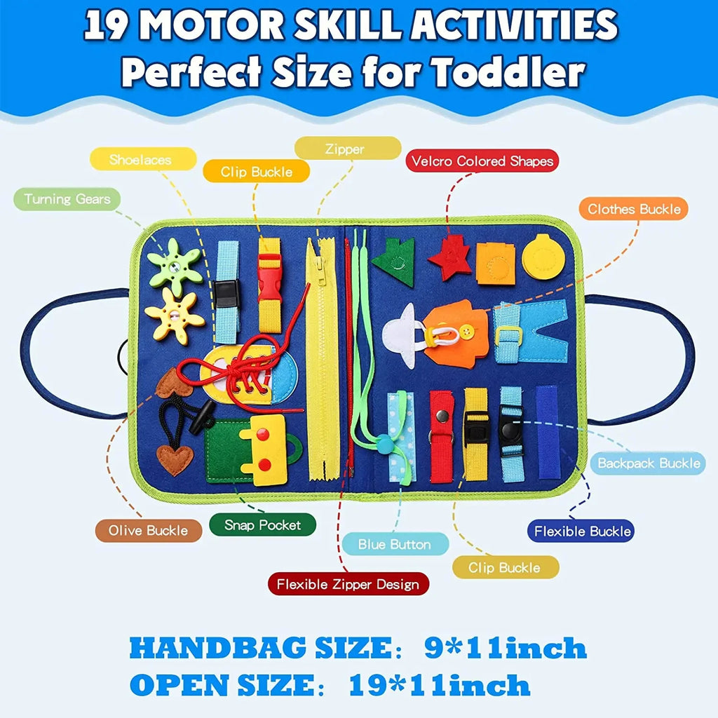 Montessori Toys Busy Board Sensory Activity Developing Board for Motor Skills Learning Board for Toddlers