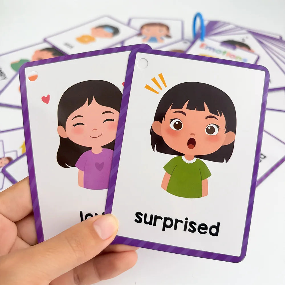 Emotions Flash Cards for Kids 15 Cards 28 Emotions Preschool Educational Flashcards Toddler Feelings Cognition English Cards
