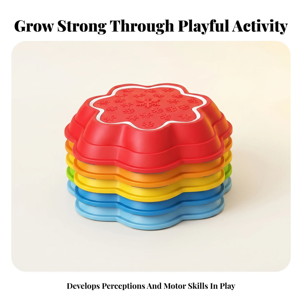 Snowflake Stepping Stone Toy Indoor Sound and Light Stepping Toy Balance Game Non-Slip Play Equipment Easy to Store for Children