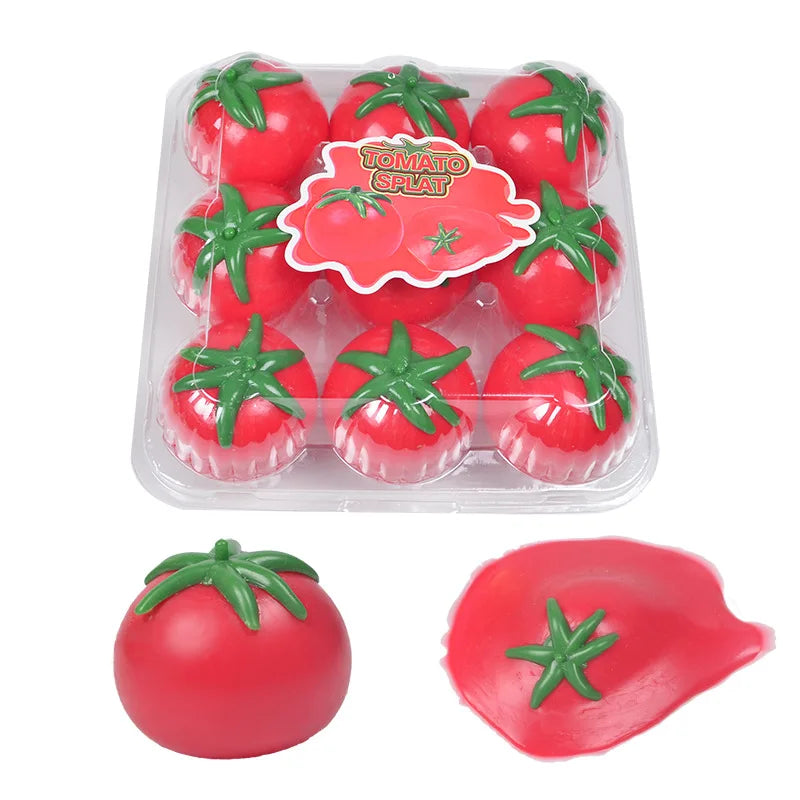 Soft Squishy Simulated Tomatoes Squeeze Toys Water Ballon Sensory Fidget Toys for Adults Water Fights On the Beach Squeeze Toys