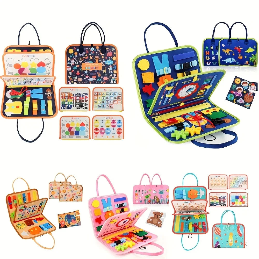 Montessori Toys Busy Board Sensory Activity Developing Board for Motor Skills Learning Board for Toddlers