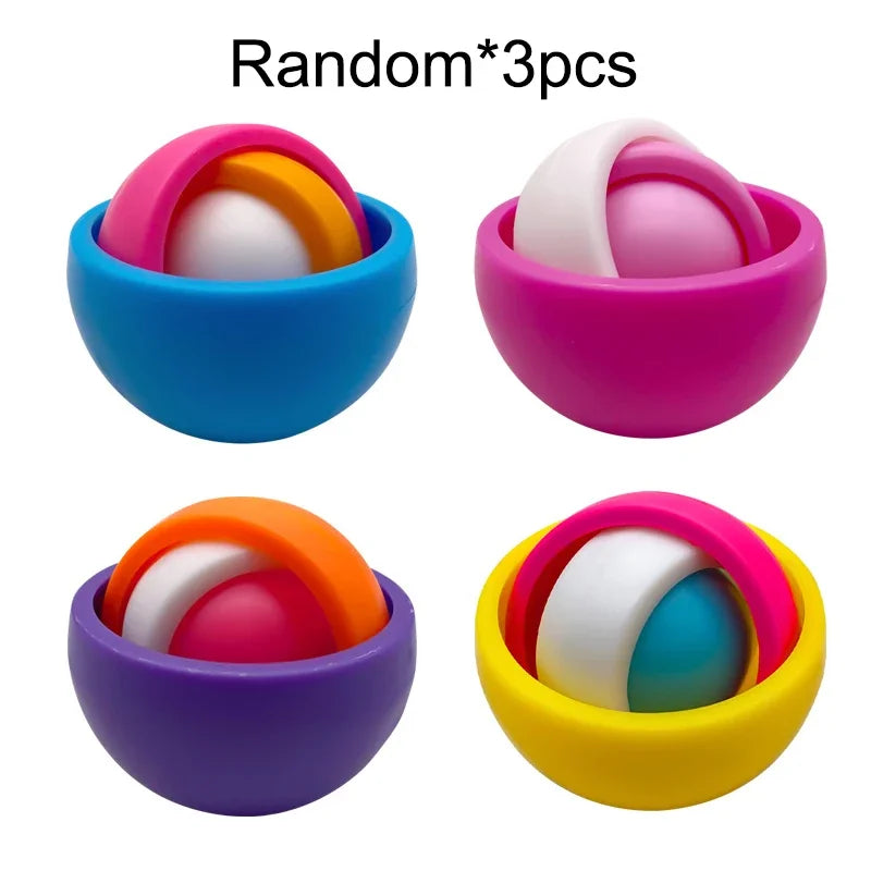 3D Rotation Ball Fidget Gyro Sensory Toys Hand Fidget Spinner Gyroscope for Kids Teens Adults Children ADHD Autism Stress Relief