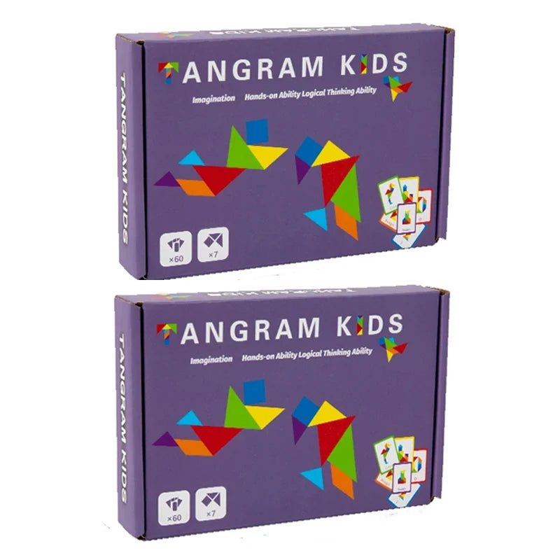 3D Wooden Pattern Animal Jigsaw Puzzle Colorful Tangram Toy Kids Montessori Early Education Sorting Games Toys Children Gift