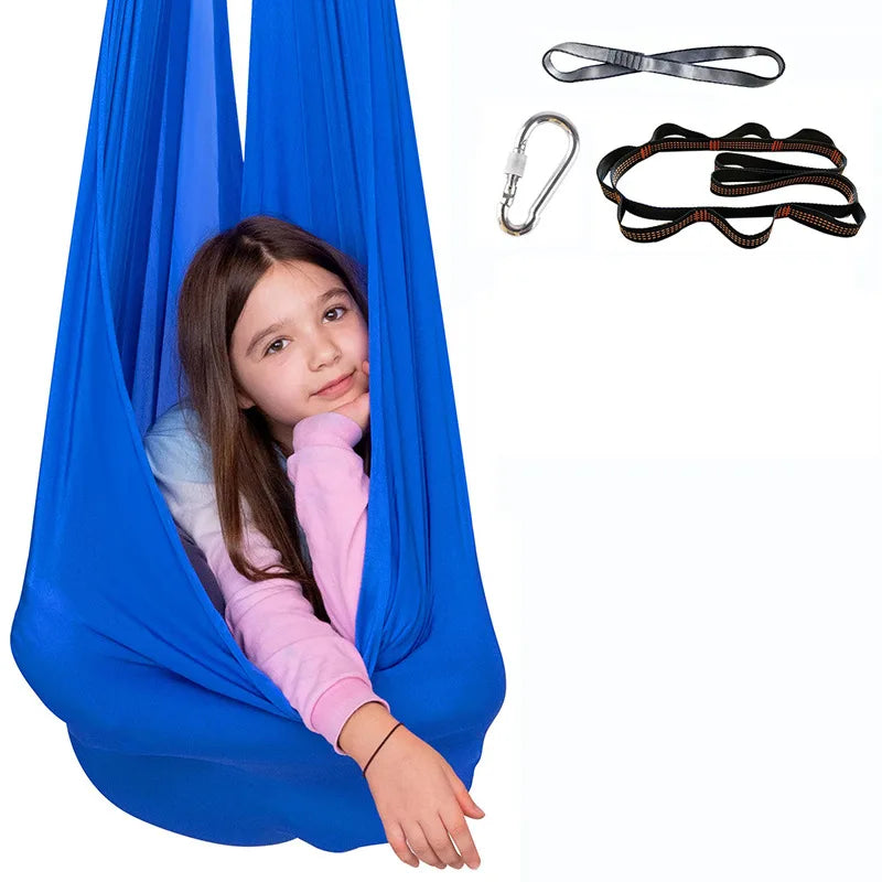 High Elasticity Children's Hammock Children's Sensory Therapy Swing Indoor and Outdoor Swing Hanging Chair Aerial Yoga Hammock