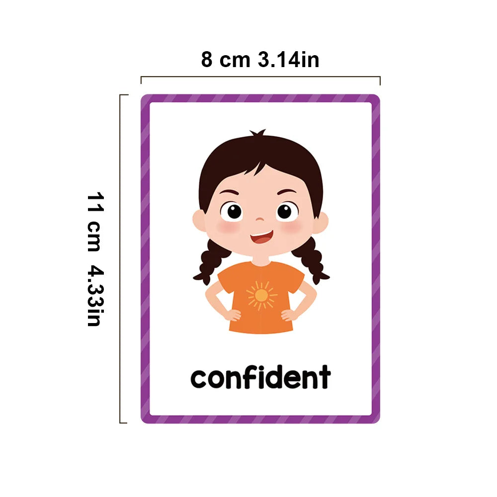 Emotions Flash Cards for Kids 15 Cards 28 Emotions Preschool Educational Flashcards Toddler Feelings Cognition English Cards