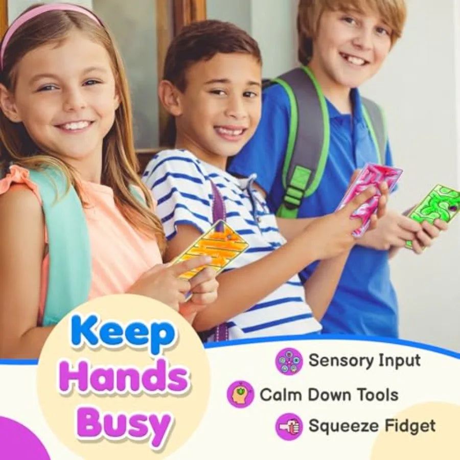 Squishy Sensory Fidget Autism Toys for:Sensory Toys for Special Need 6 Pack Maze - Quiet Fidgets Sens