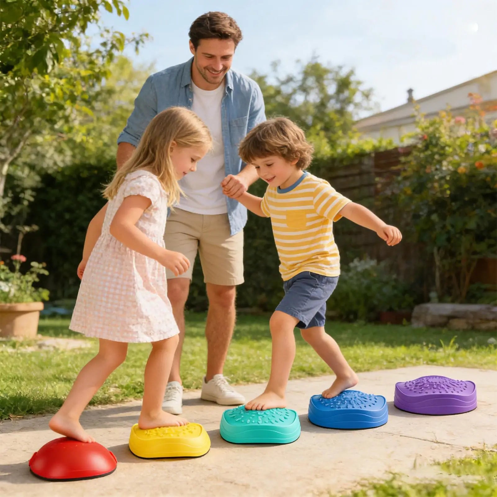 5Pcs/set Balance Stepping Stones Toys Kids Trampling Stone Montessori Toys Tactile Sensing Sports Toys Kids Indoor Outdoor Play