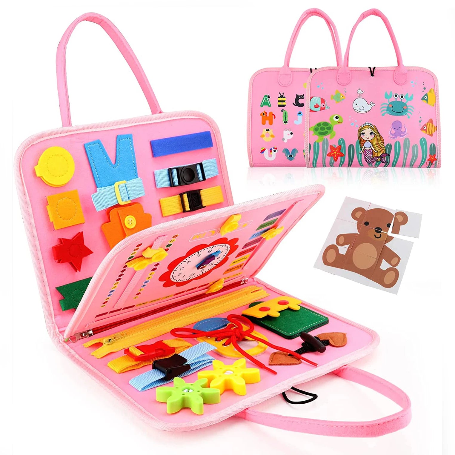 Montessori Toys Busy Board Sensory Activity Developing Board for Motor Skills Learning Board for Toddlers