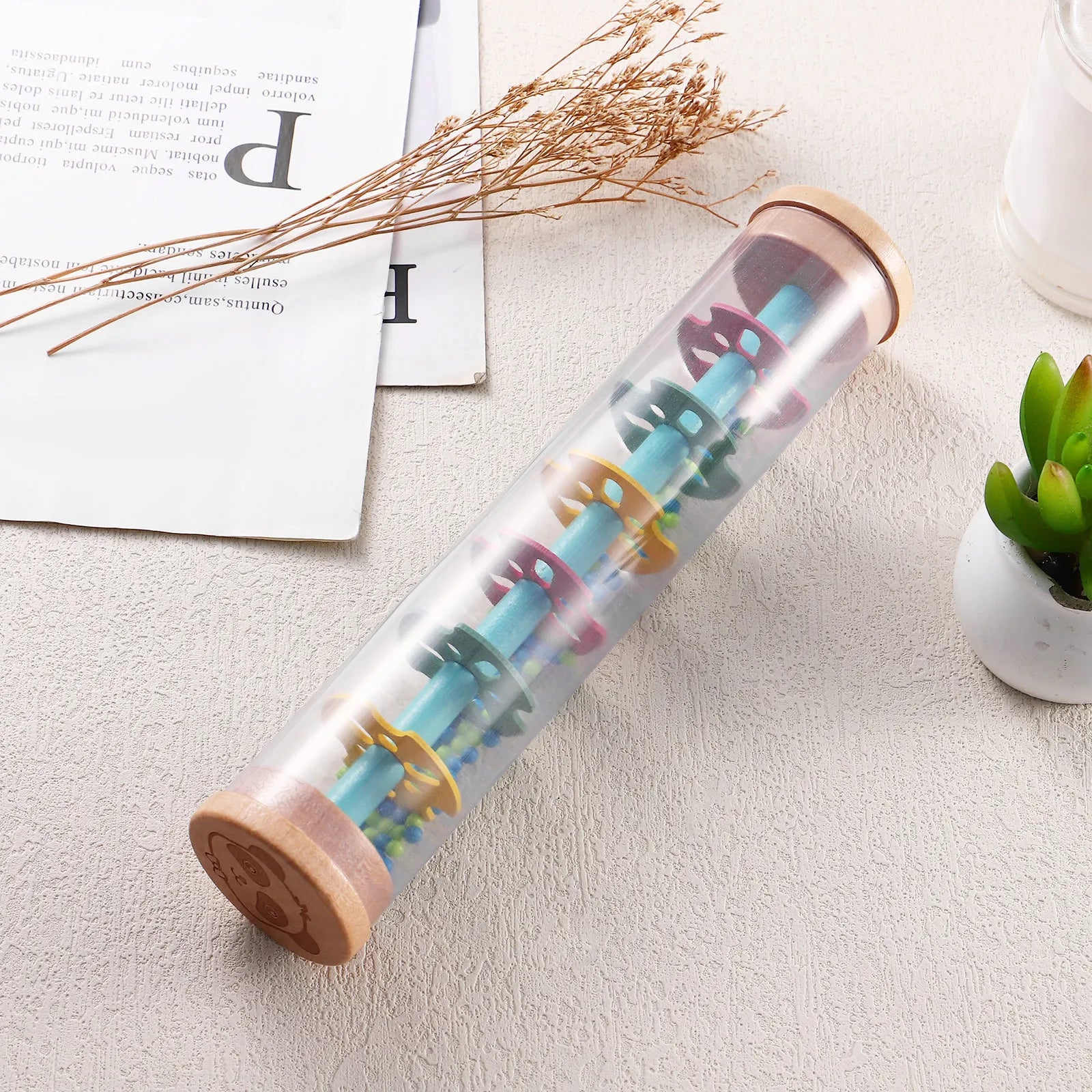 1Pcs Rain Stick Educational Rain Maker Sound Tube for Musical Instrument Soothing Cognitive Development Music