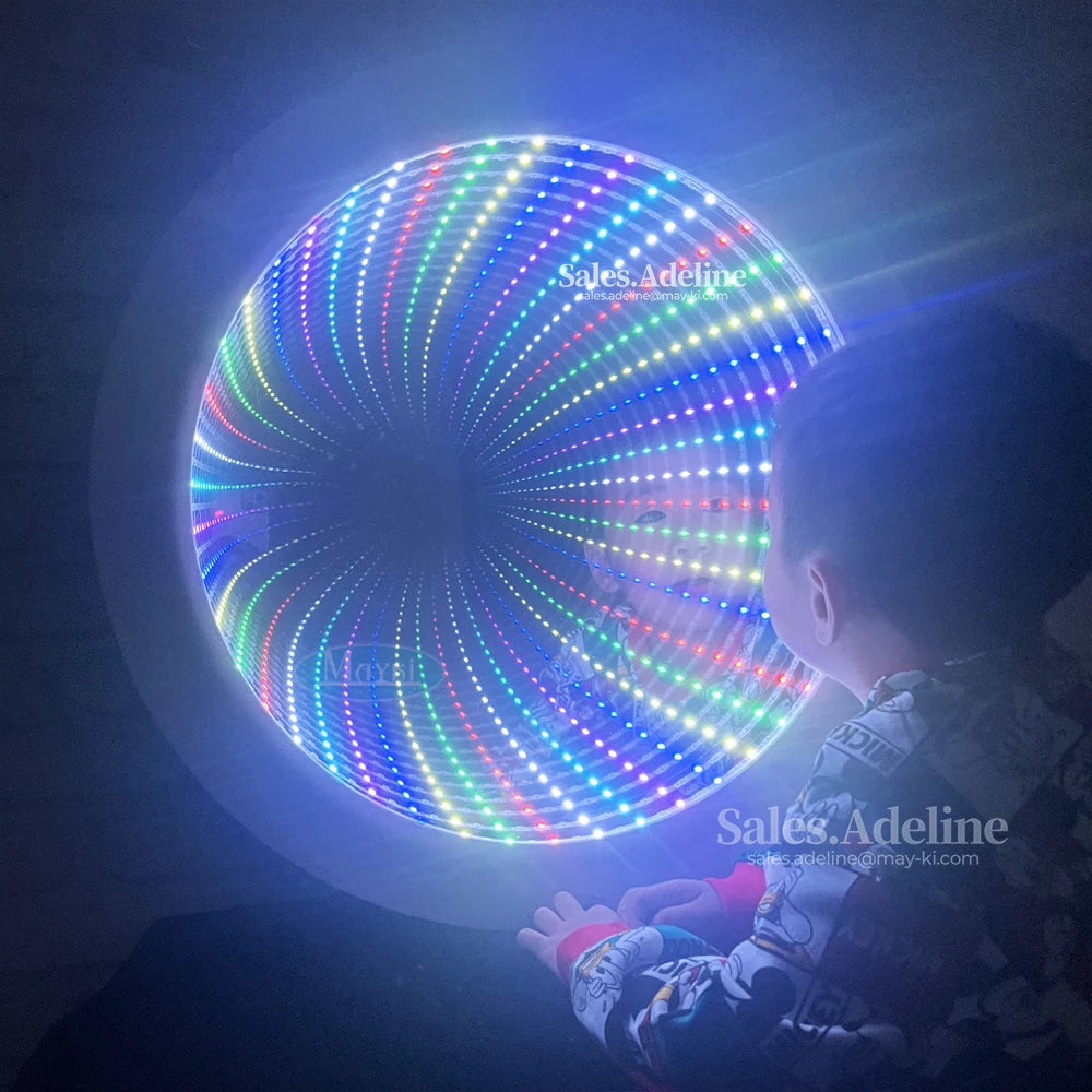 Sensory Room Infinity Mirror Round Tunnel Lamp 23 Inch LED Mood Light Sensory and Special Needs Toy