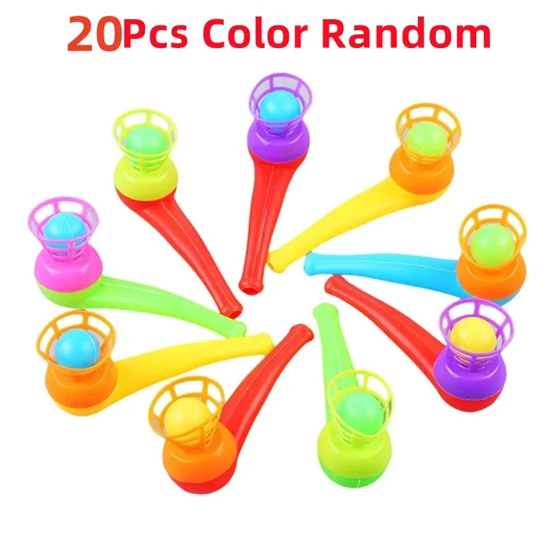5/20PCS Children's Hanging Blowpipe Blowball Game Sensory Balance Training Floating Blowball Magic Parent Child Game