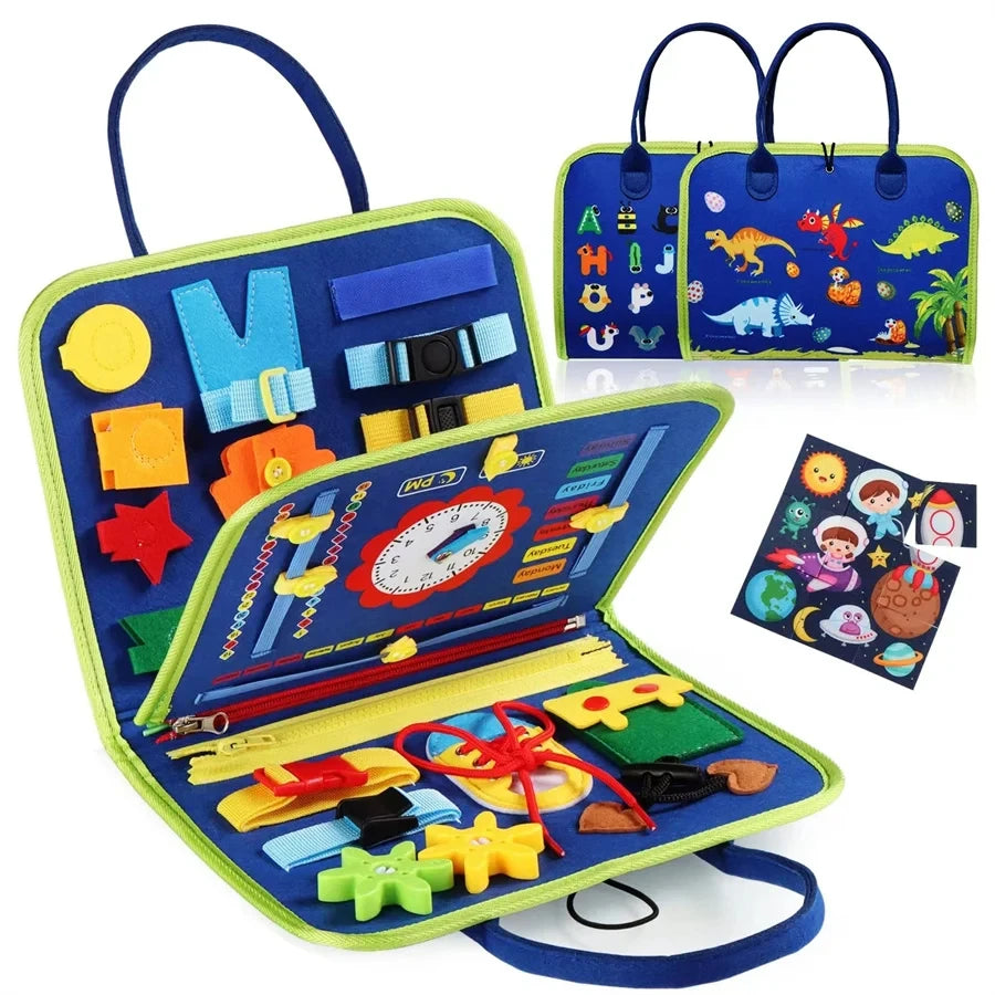 Montessori Toys Busy Board Sensory Activity Developing Board for Motor Skills Learning Board for Toddlers