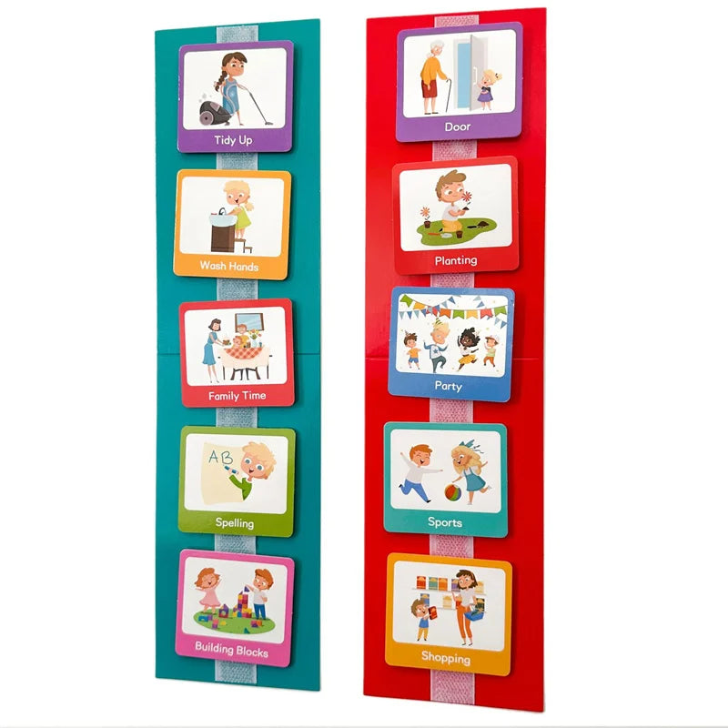 Children's Visual Time Chart Non Verbal Communication Visual Assistance Schedule Planning Daily Card Early Educational Toys